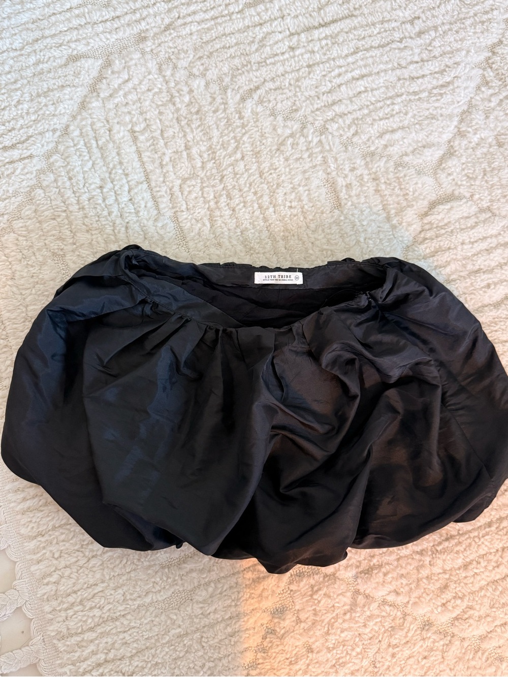 12th Tribe Black Bubble Mini Skirt